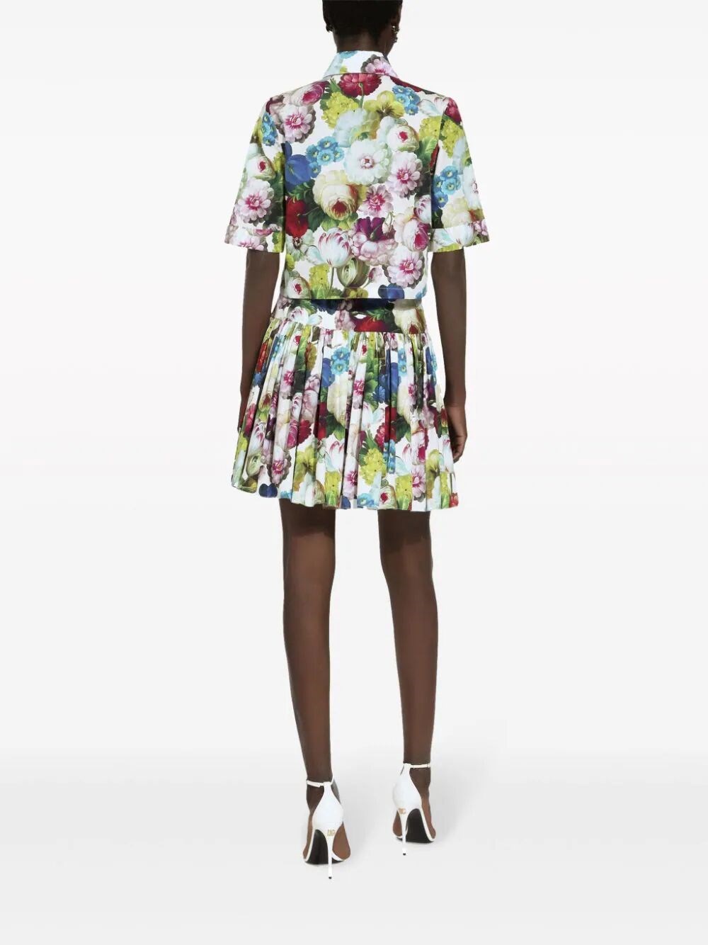 Pleated floral skirt