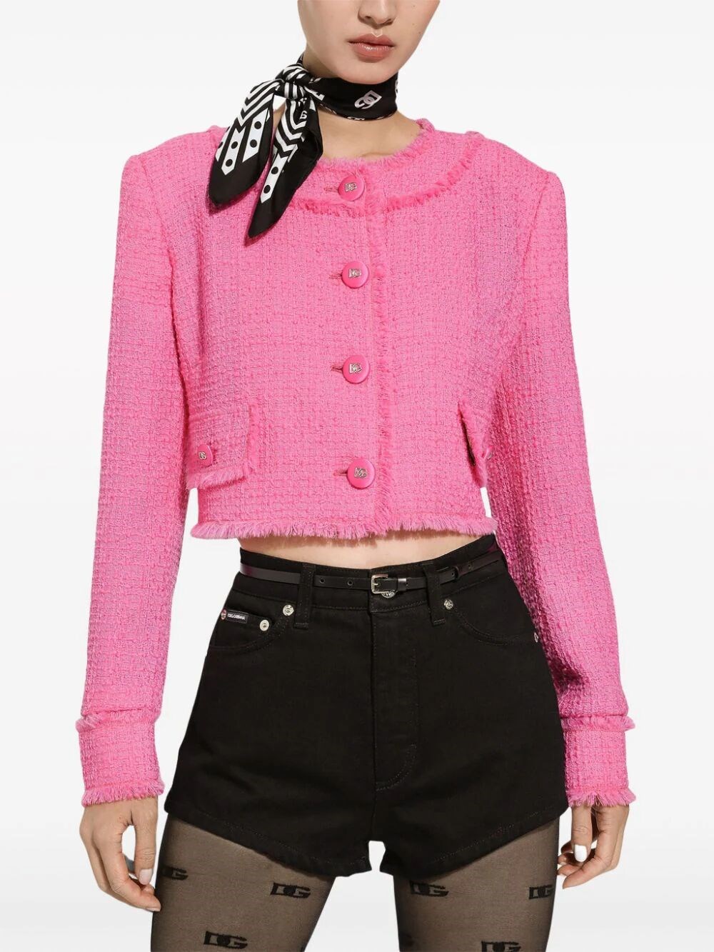 Wool blend cropped jacket
