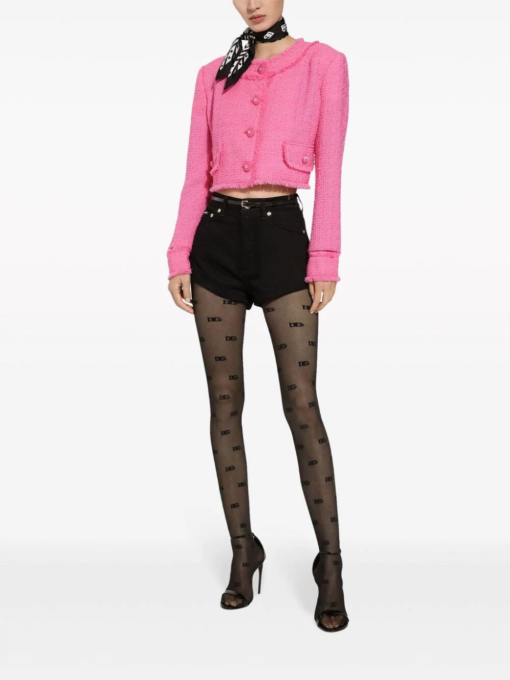 Wool blend cropped jacket