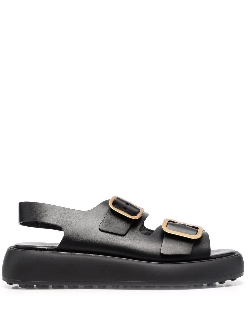 Shop Tod's Sandals With Buckles In Black