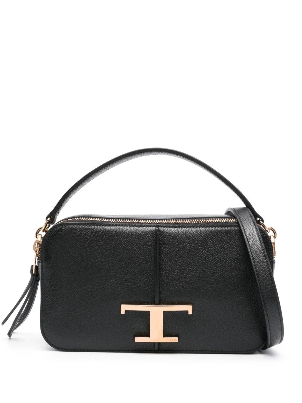 Tod's Crossbody Bag With Logo Plaque In Black