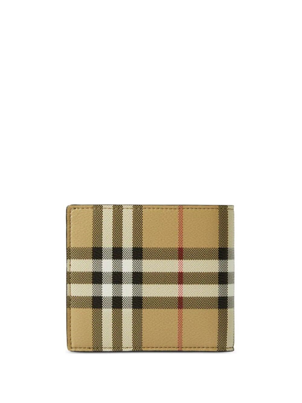 Bi-fold vintage check wallet