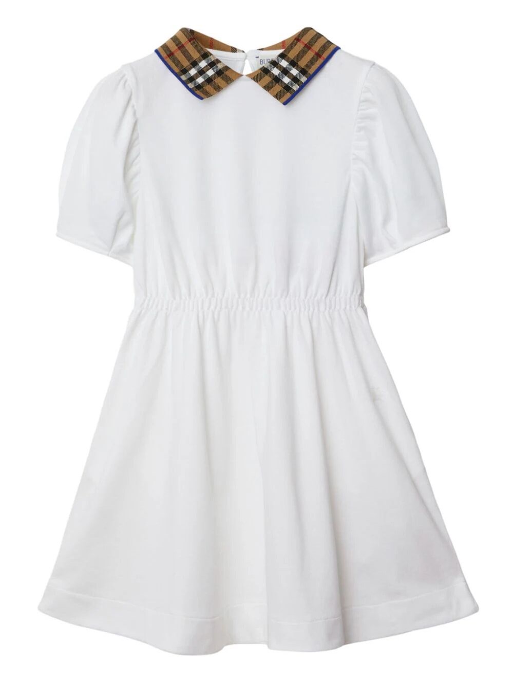 Burberry Kids' Check Collar Polo Shirt Dress In White