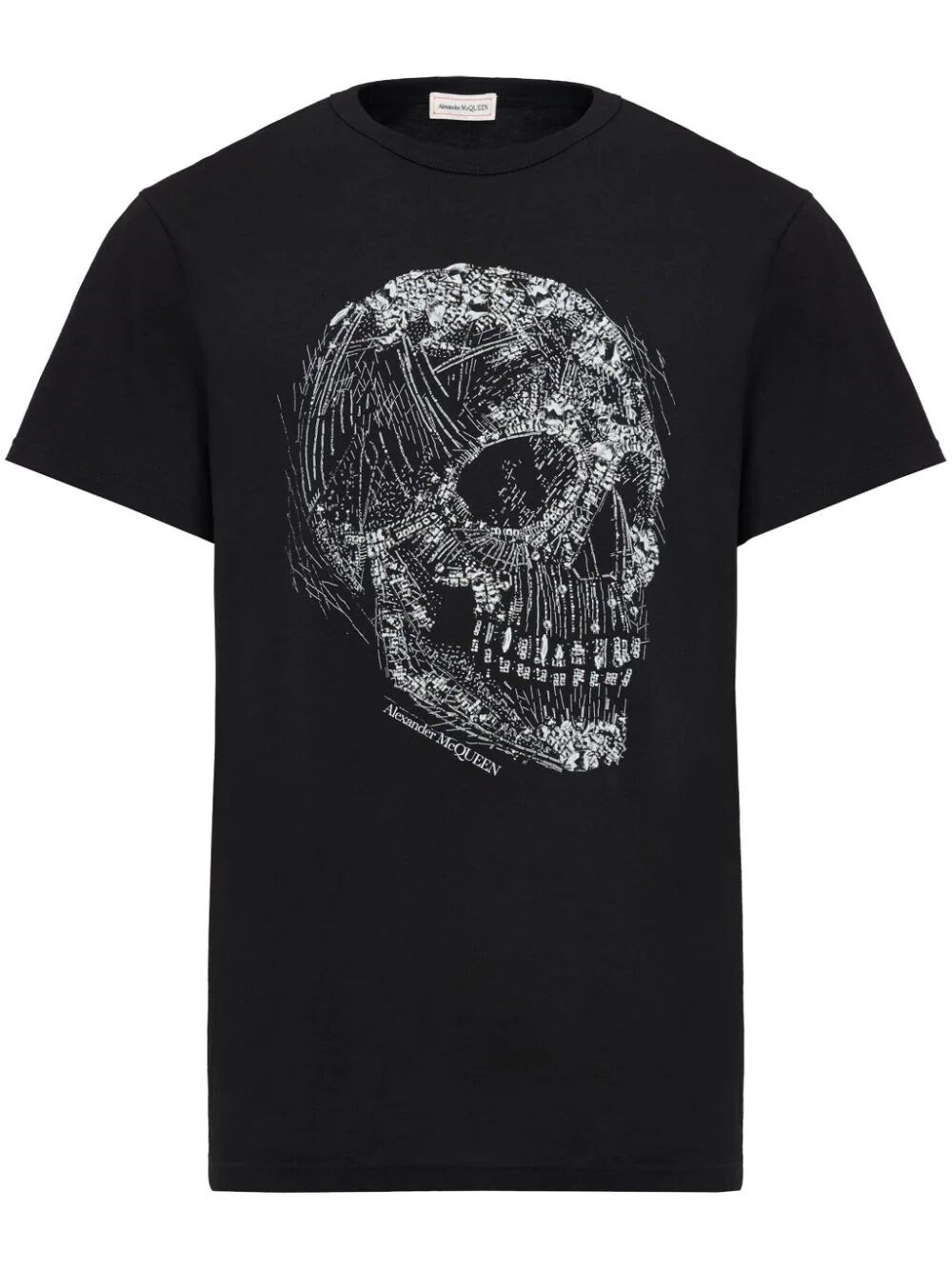 Shop Alexander Mcqueen Crystal Skull T-shirt In Black