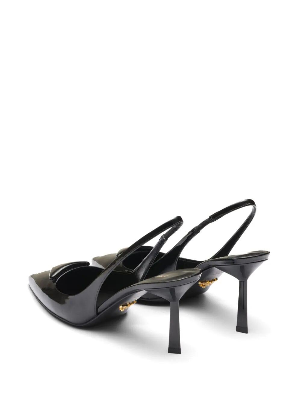 Patent leather slingback pumps
