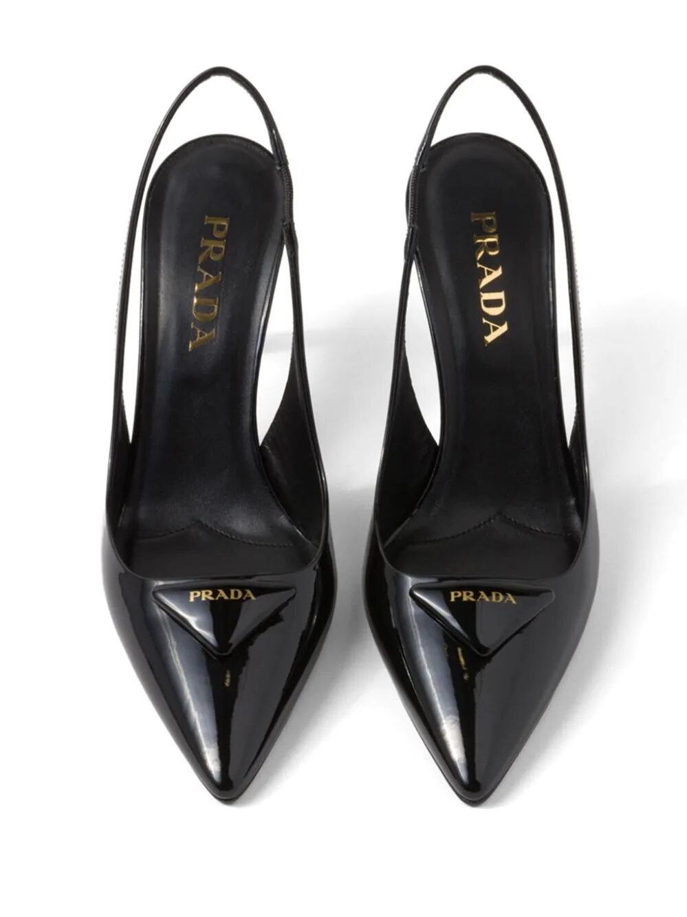 Patent leather slingback pumps