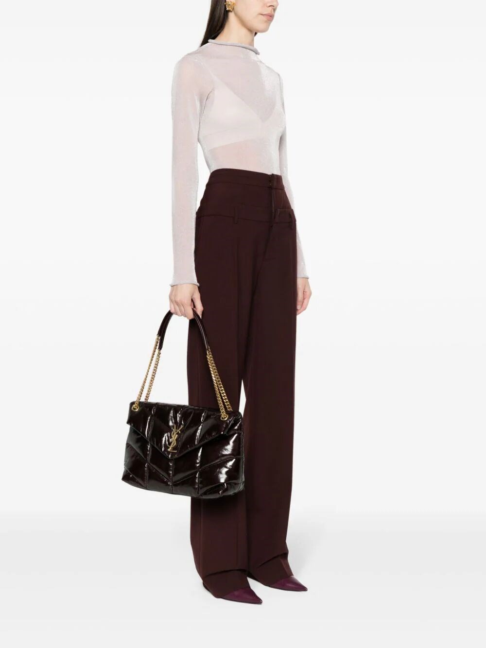 PUFFER MEDIUM IN CRINKLED LEATHER 