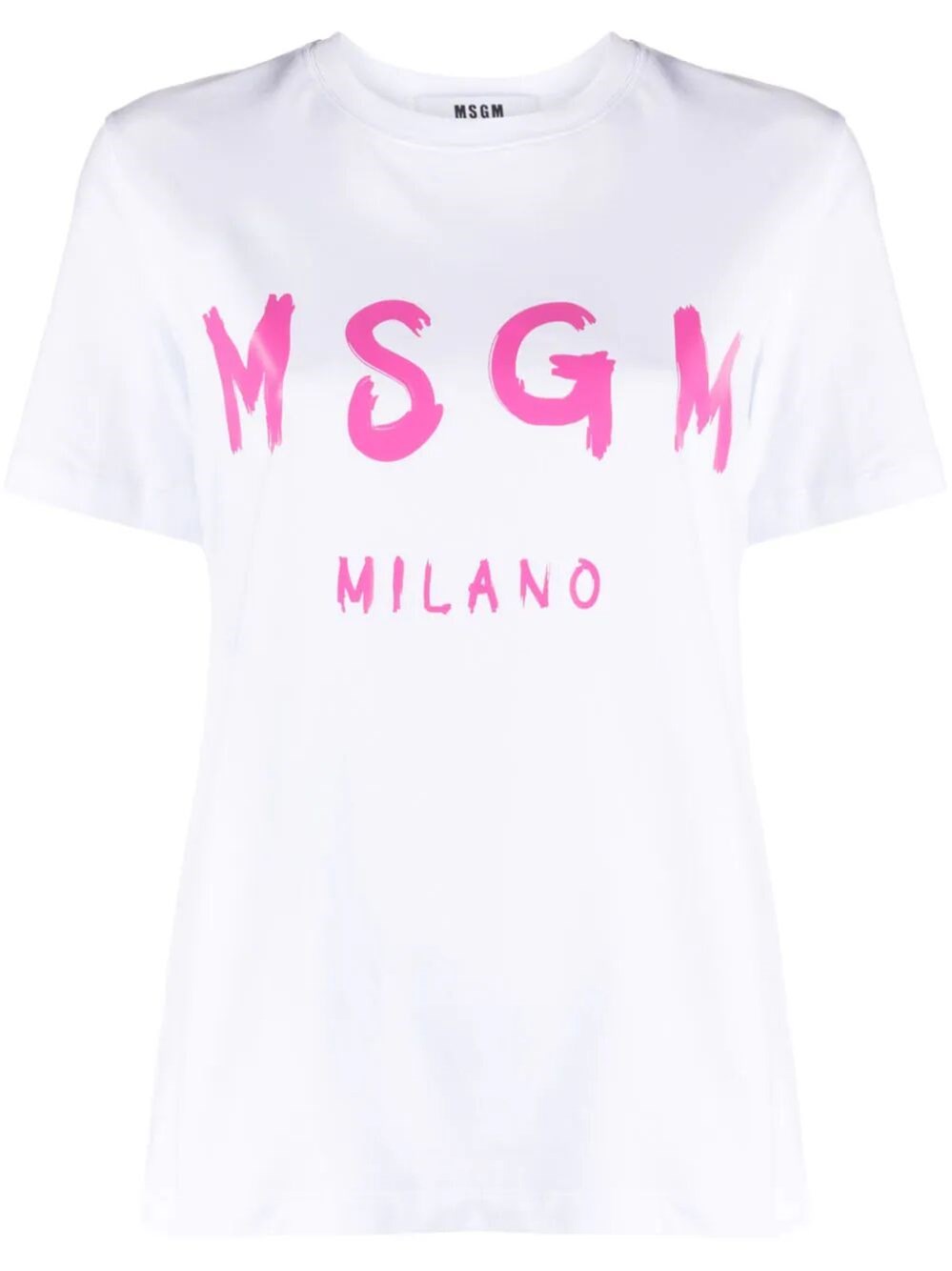 Msgm Logo-print Cotton T-shirt In White