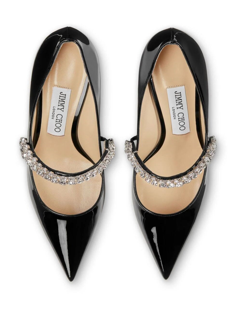 Patent Leather Pumps with Swarovski Crystals
