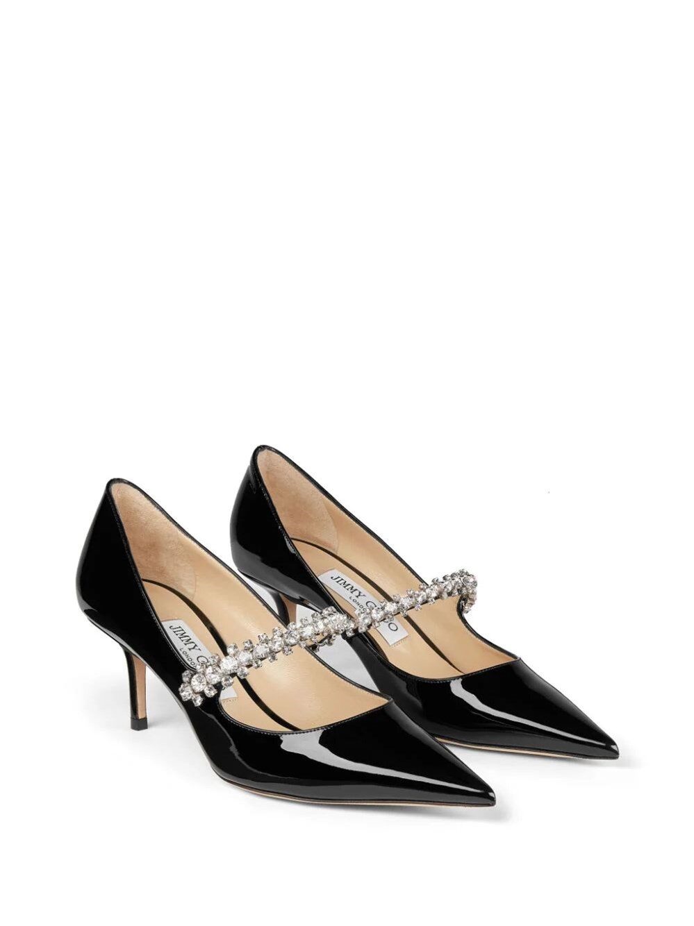 Patent Leather Pumps with Swarovski Crystals