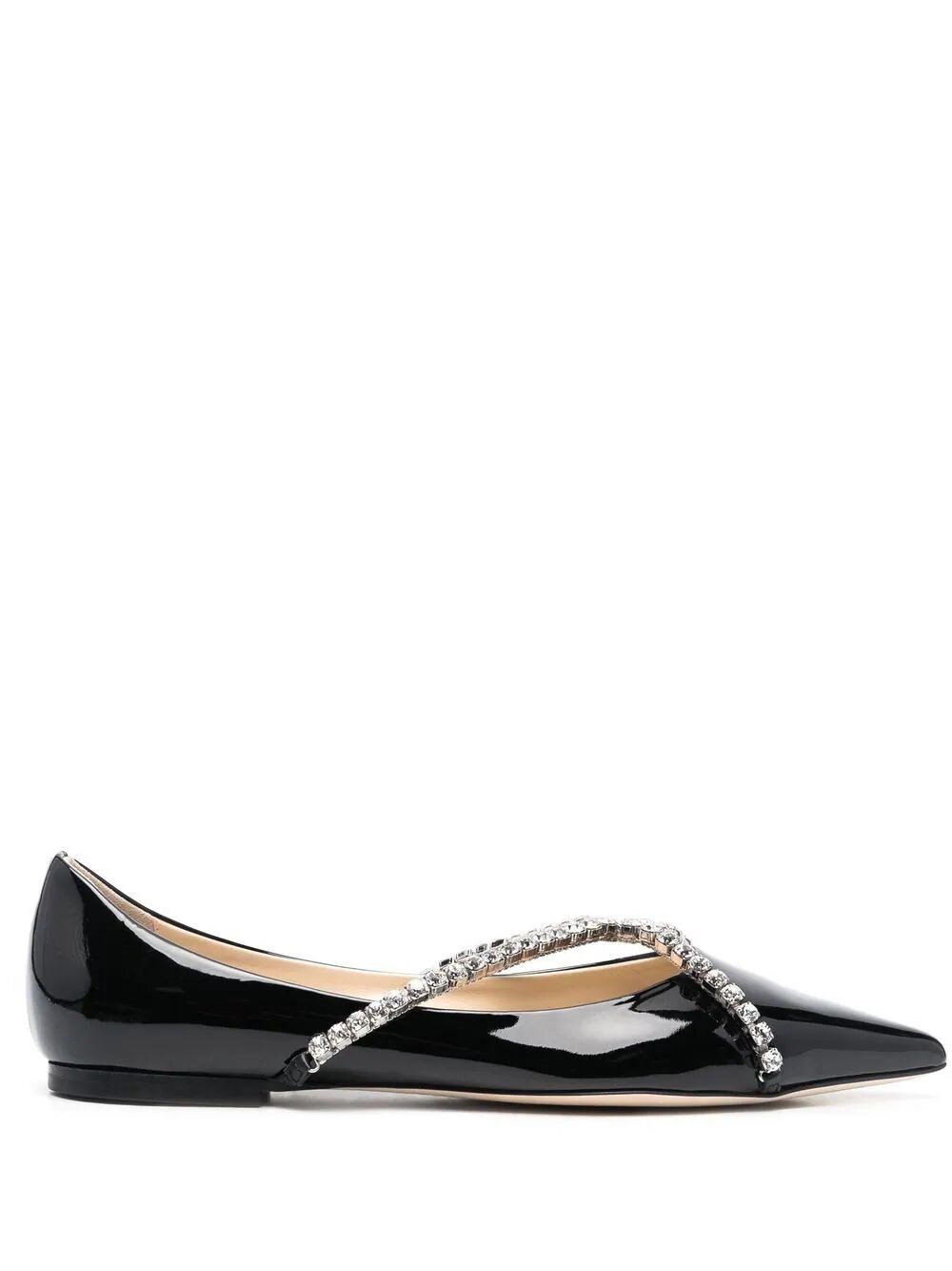 Pointed-toe ballet flats with Swarovski crystals