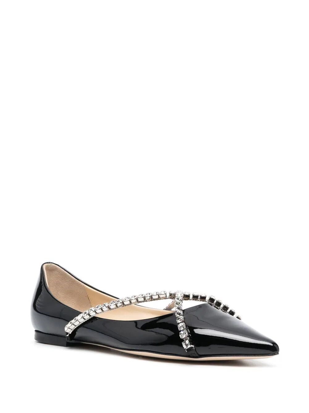 Pointed-toe ballet flats with Swarovski crystals