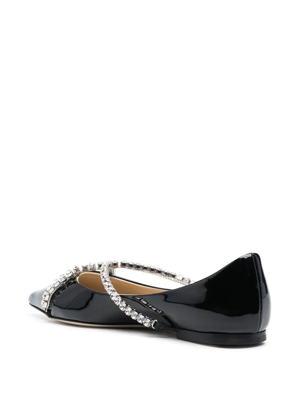Pointed-toe ballet flats with Swarovski crystals