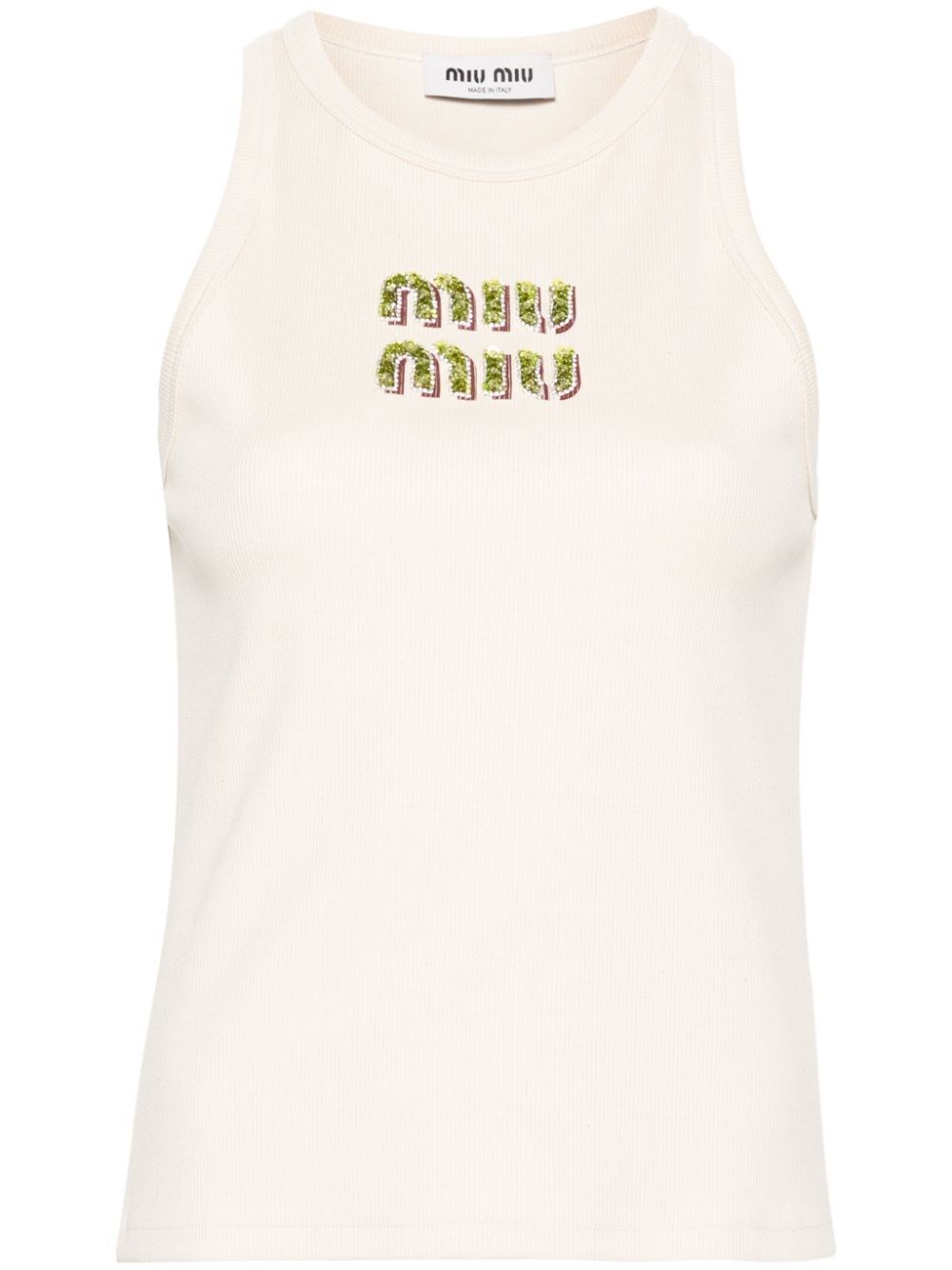 Ribbed top with embroidered logo