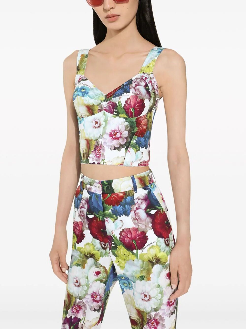 CORSET TOP WITH FLOWER PRINT