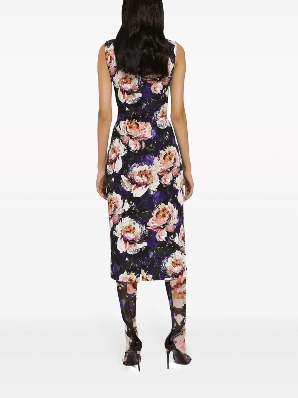 SHEATH DRESS WITH PEONY PRINT