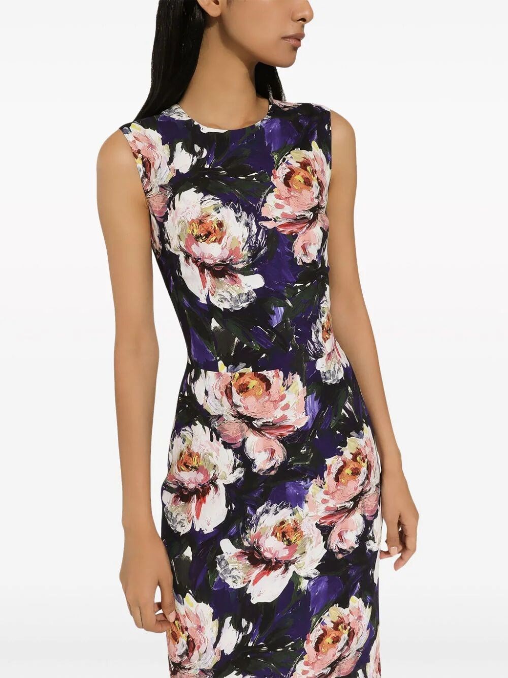 SHEATH DRESS WITH PEONY PRINT