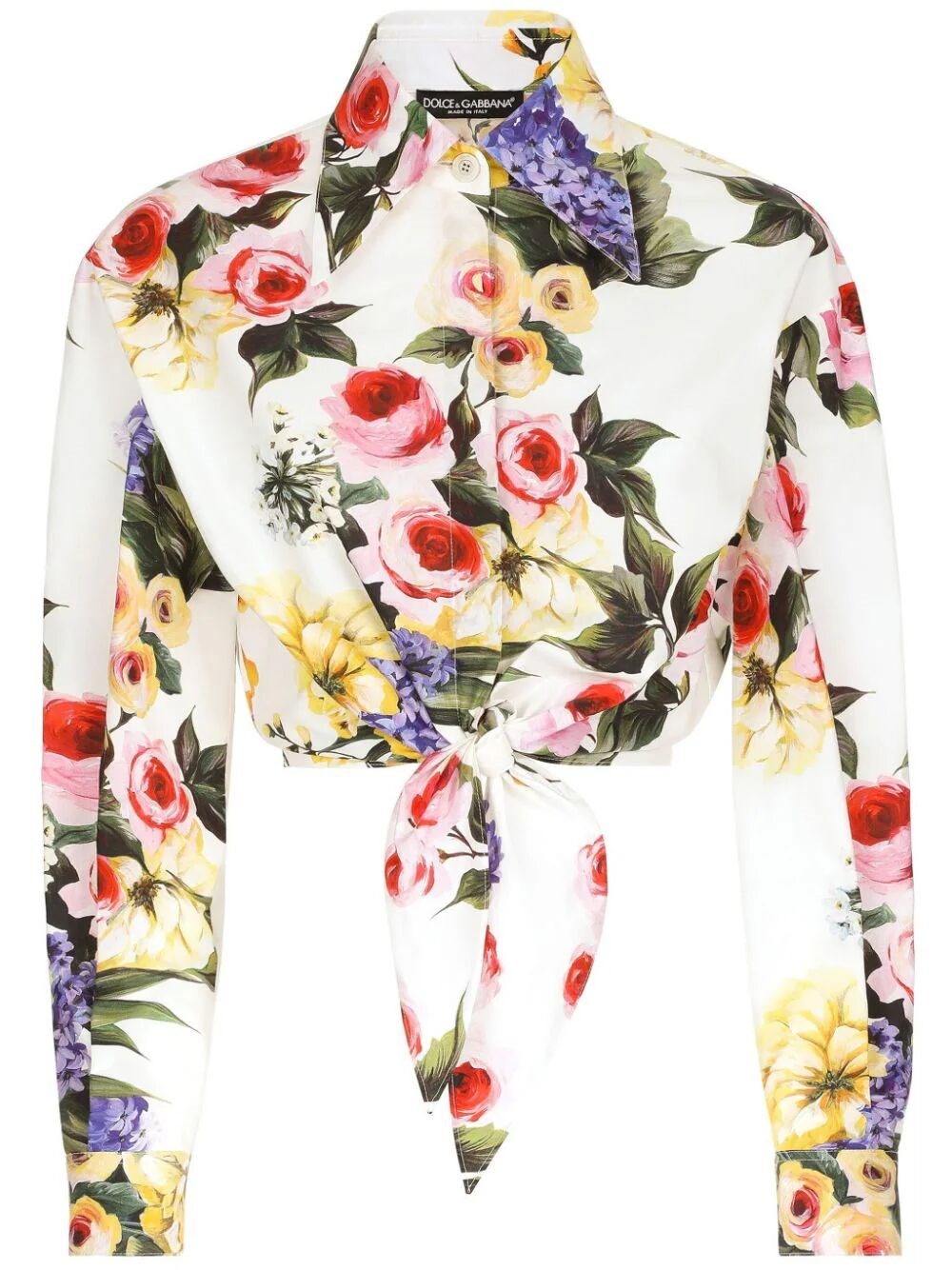 BOW SHIRT WITH GARDEN PRINT