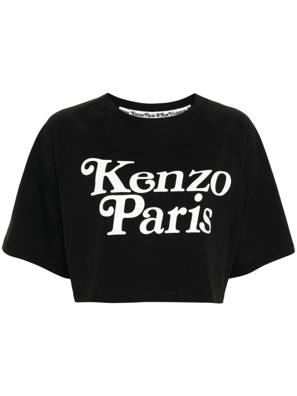 Shop Kenzo Boxy Cropped T-shirt In Black