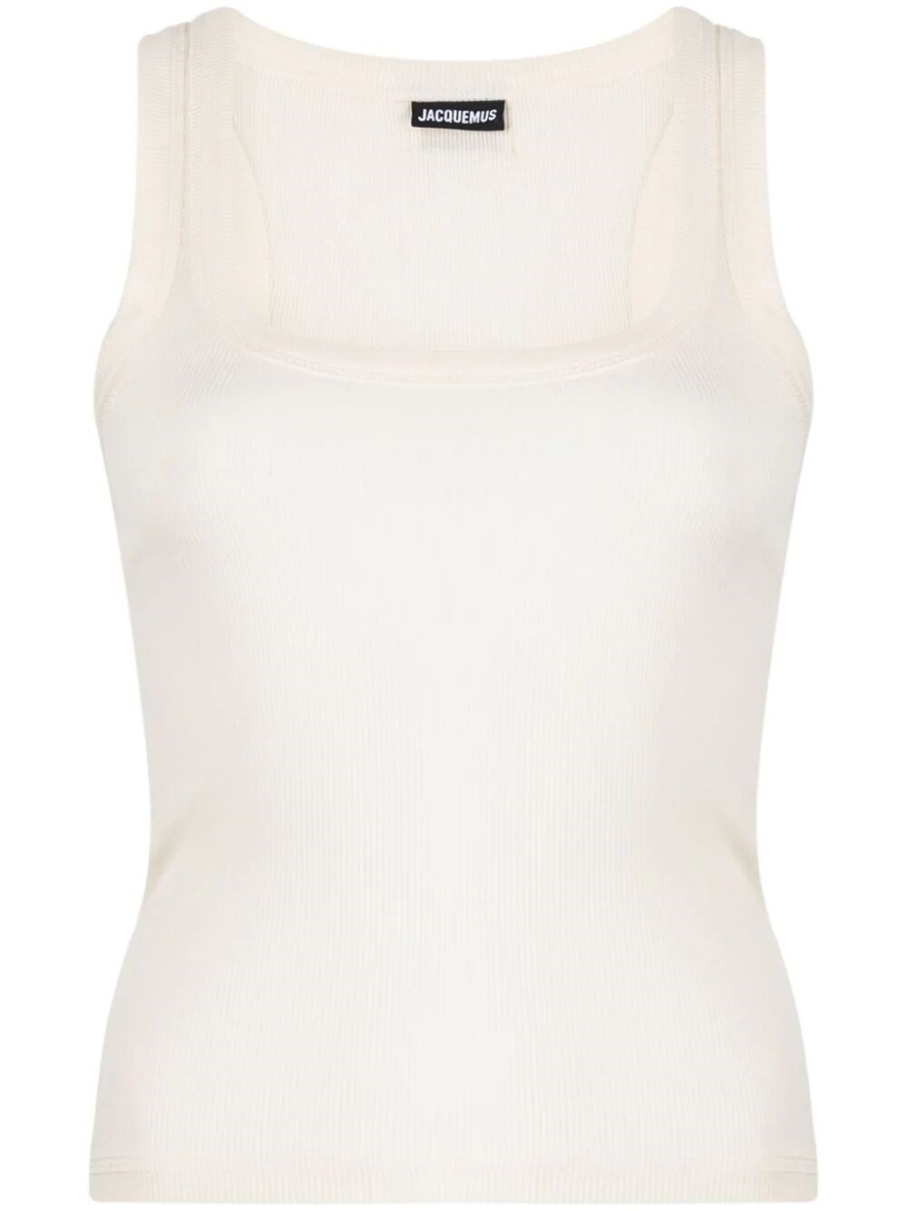 Shop Jacquemus Second Skin Tank Top In White