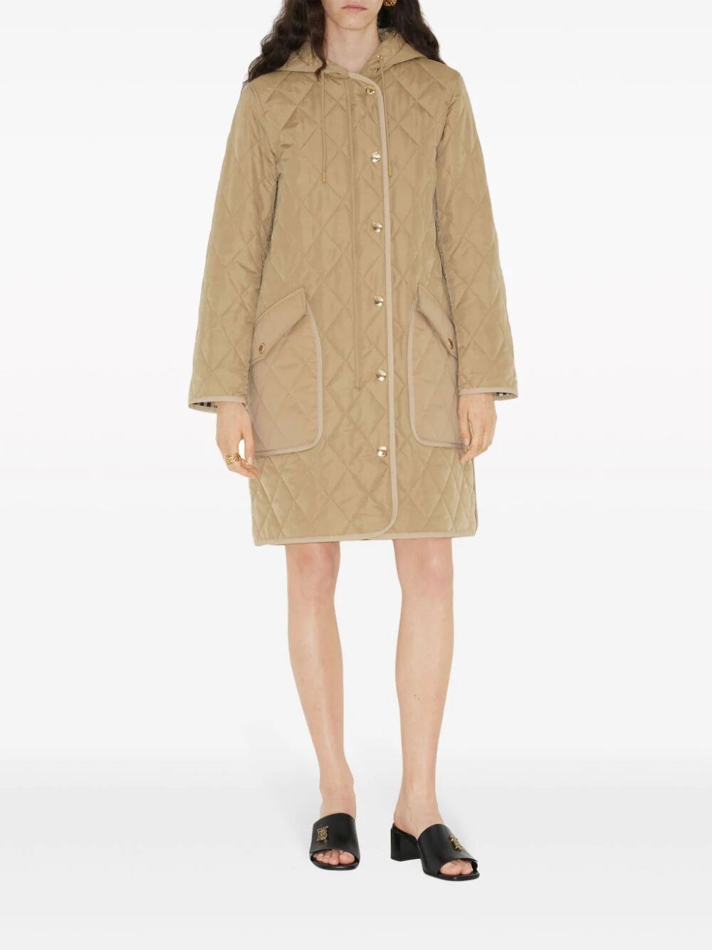 Quilted parka coat