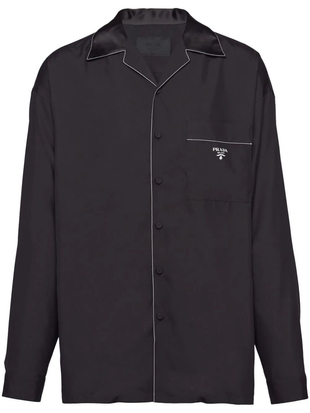 Shop Prada Silk Shirt In Black