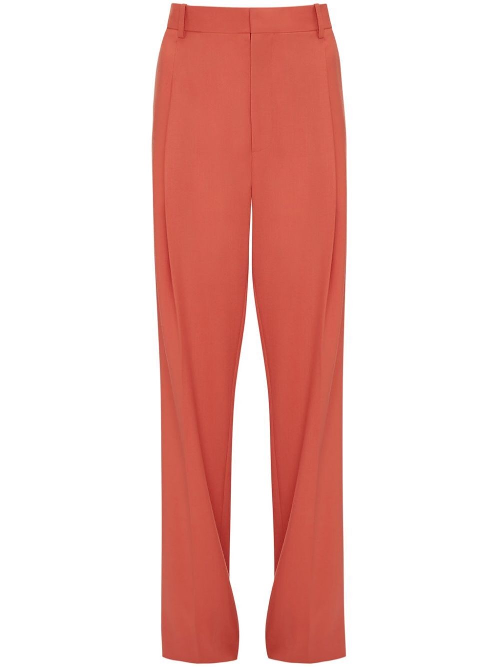 Shop Victoria Beckham Single Pleat Trousers In Yellow & Orange