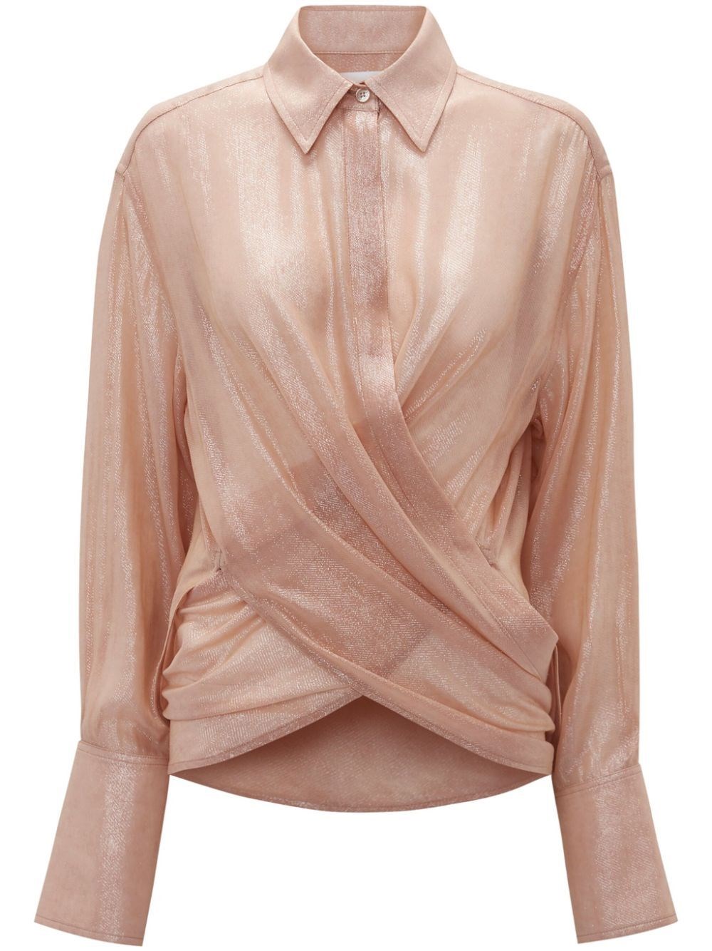 Victoria Beckham Wrap Front Blouse In Pink & Purple
