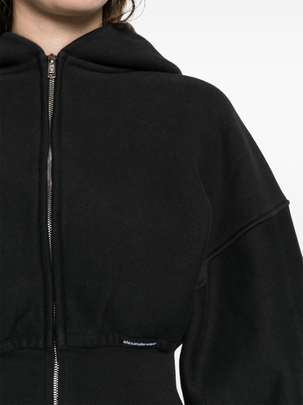 Cropped zip-up hoodie