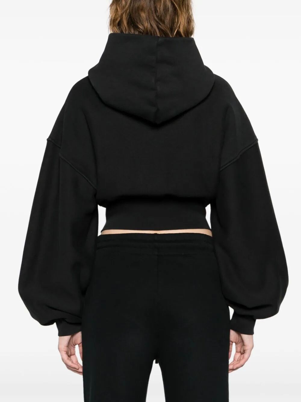 Cropped zip-up hoodie