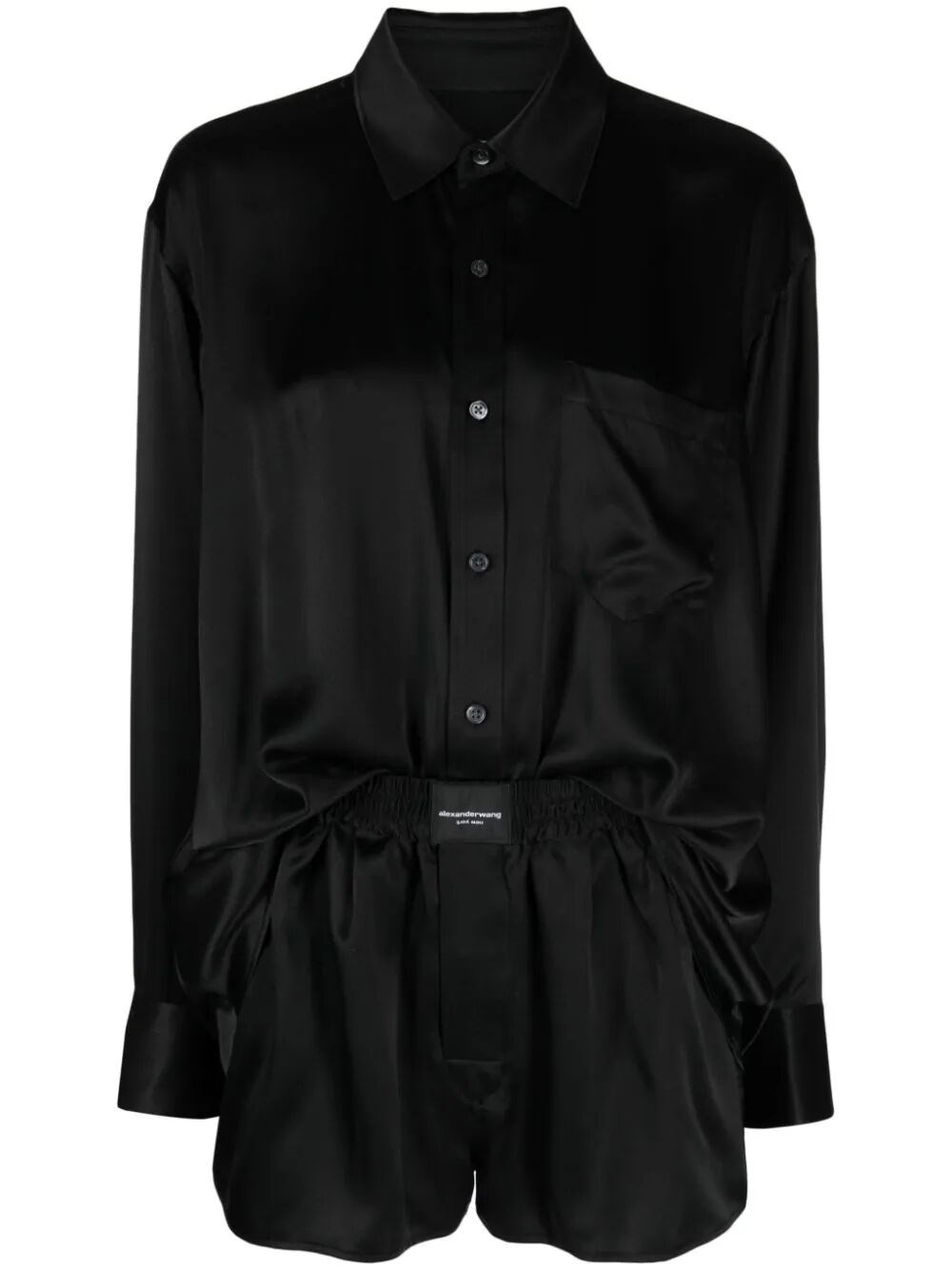 Shop Alexander Wang Silk Playsuit In Black