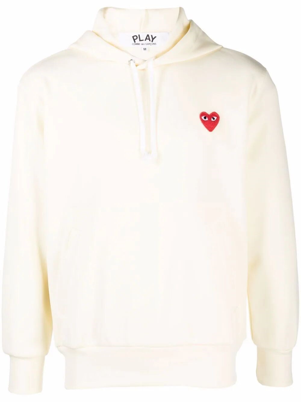 Shop Comme Des Garçons Play Hoodie With Logo In Nude & Neutrals