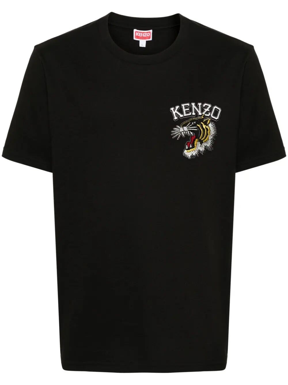 Kenzo Logo Embroidered T-shirt In Black