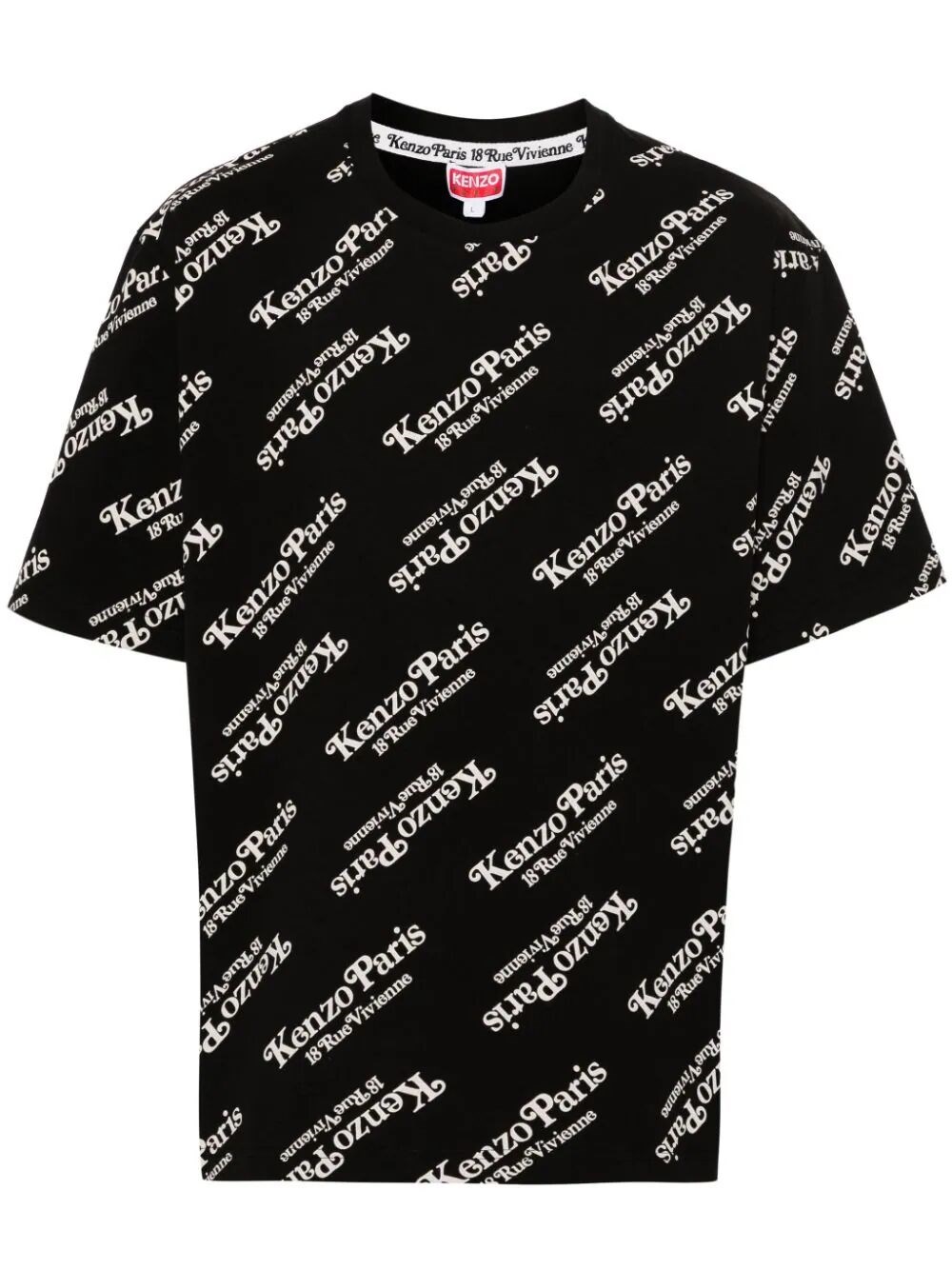 Shop Kenzo All-over Logo T-shirt In Black