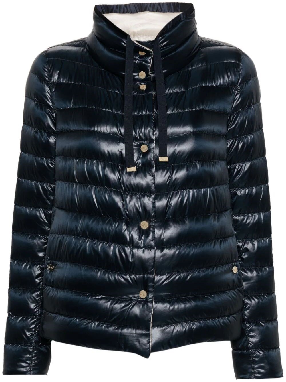 Herno High-shine Puffer Jacket In Blue