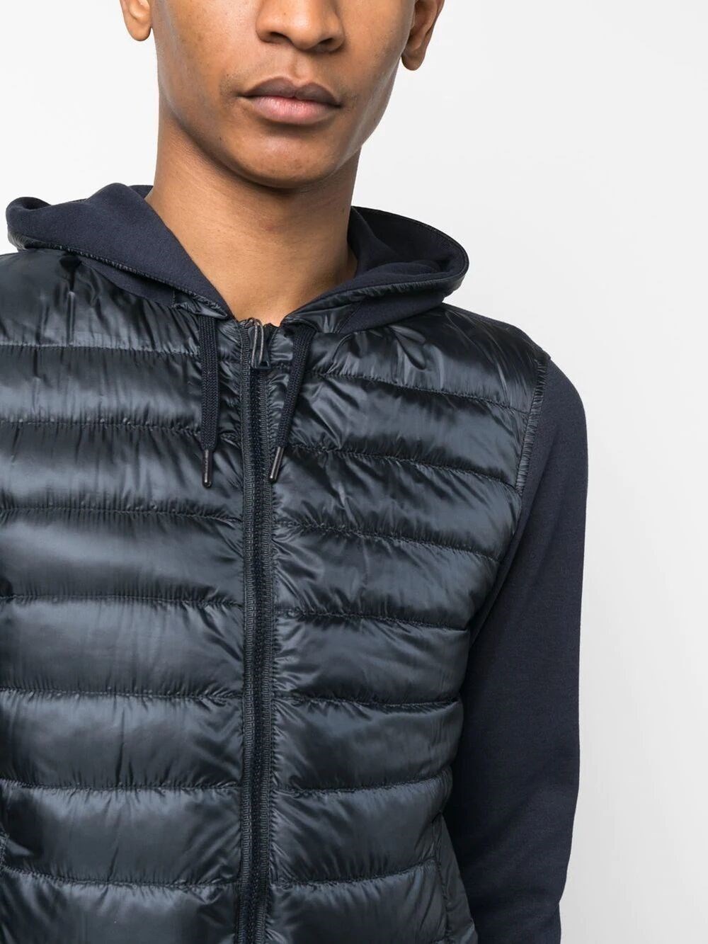 Contrasting-sleeves padded jacket