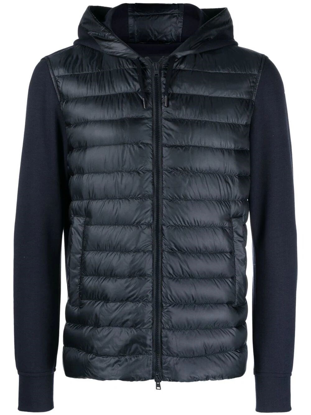 Contrasting-sleeves padded jacket