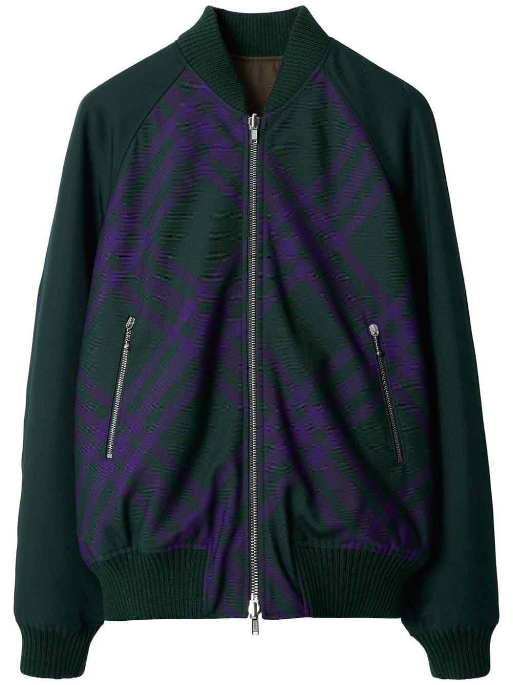 Shop Burberry Reversible Bomber Jacket In Green