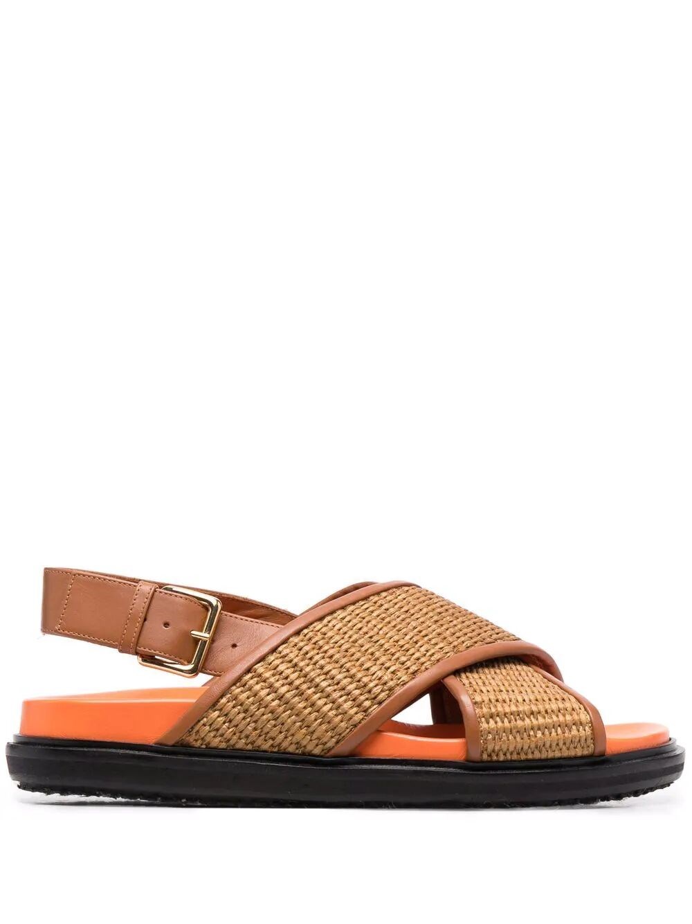 Shop Marni Fussbet Sandals In Brown
