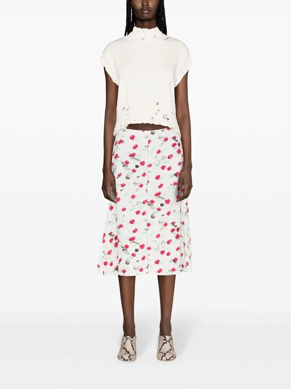 REVERIE PRINT MIDI SKIRT