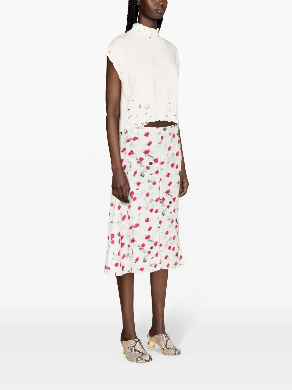 REVERIE PRINT MIDI SKIRT