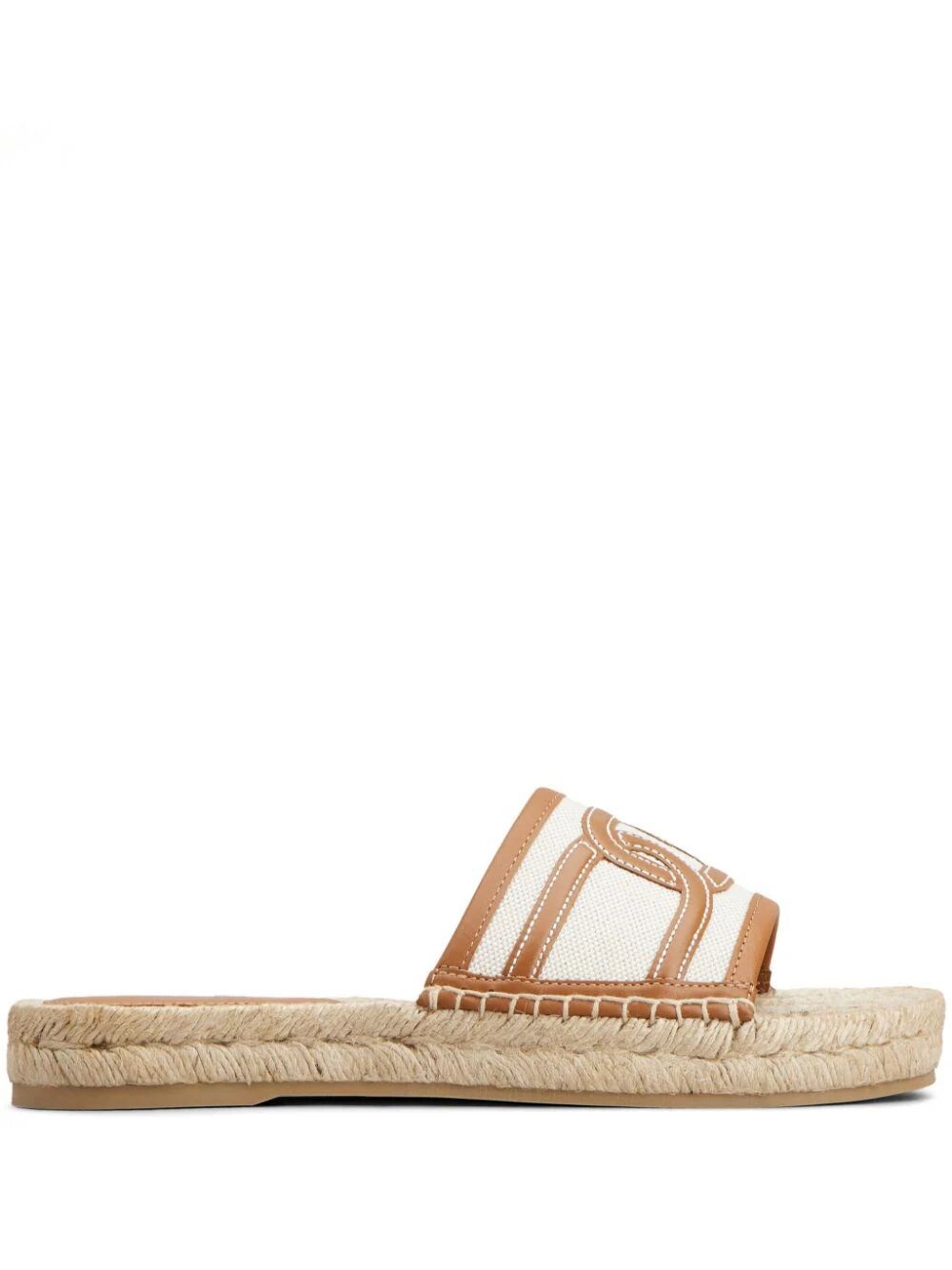 Tod's Logo-embroidere Slides In Brown