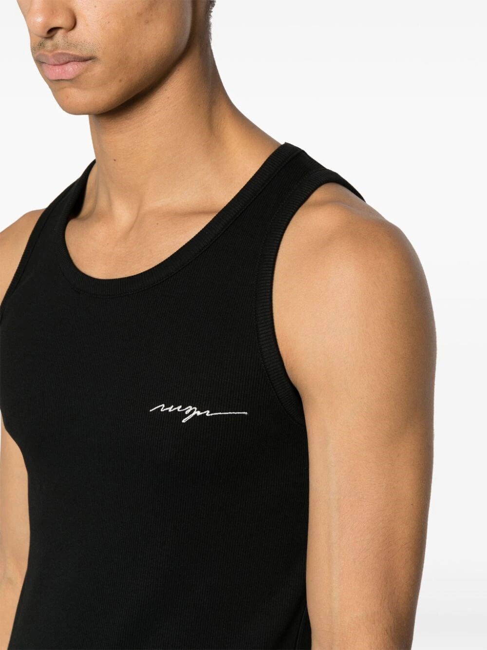 Ribbed tank top with logo