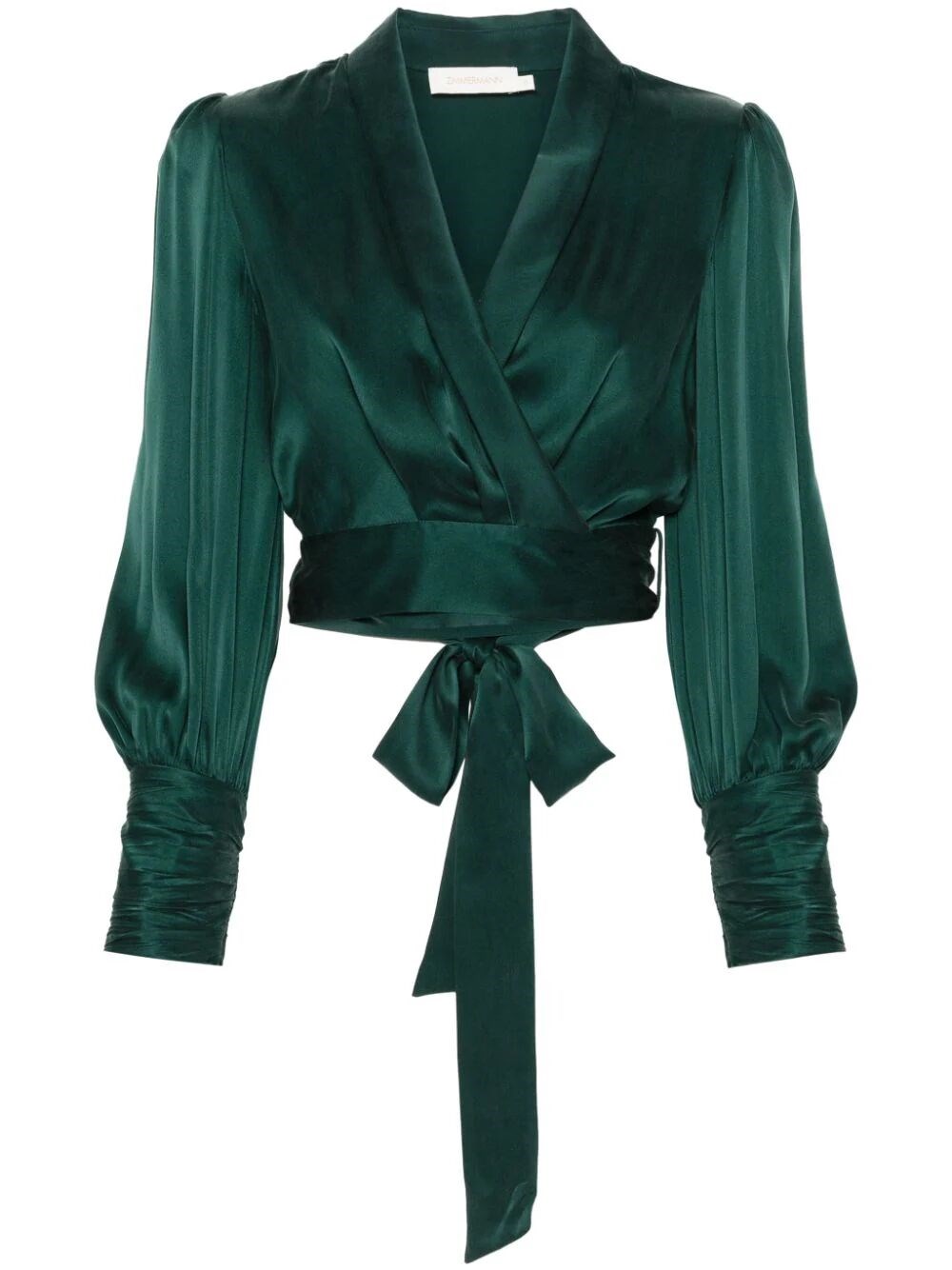 Zimmermann Camicia Crop Con Fiocco In Green