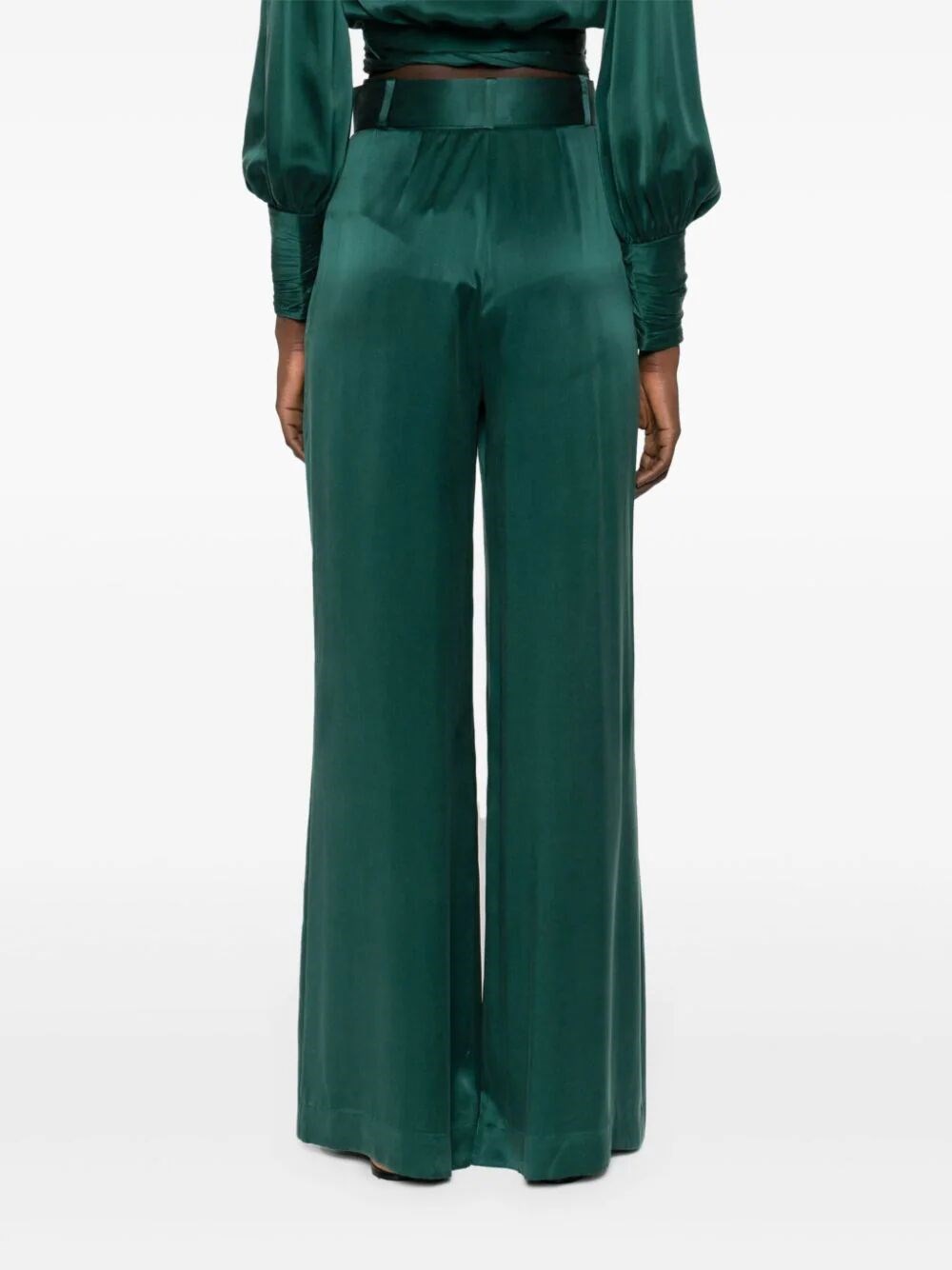 Belted wide-leg trousers