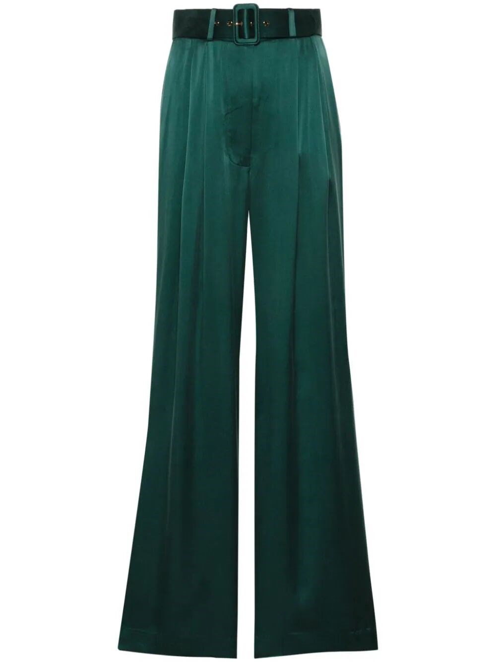 Belted wide-leg trousers