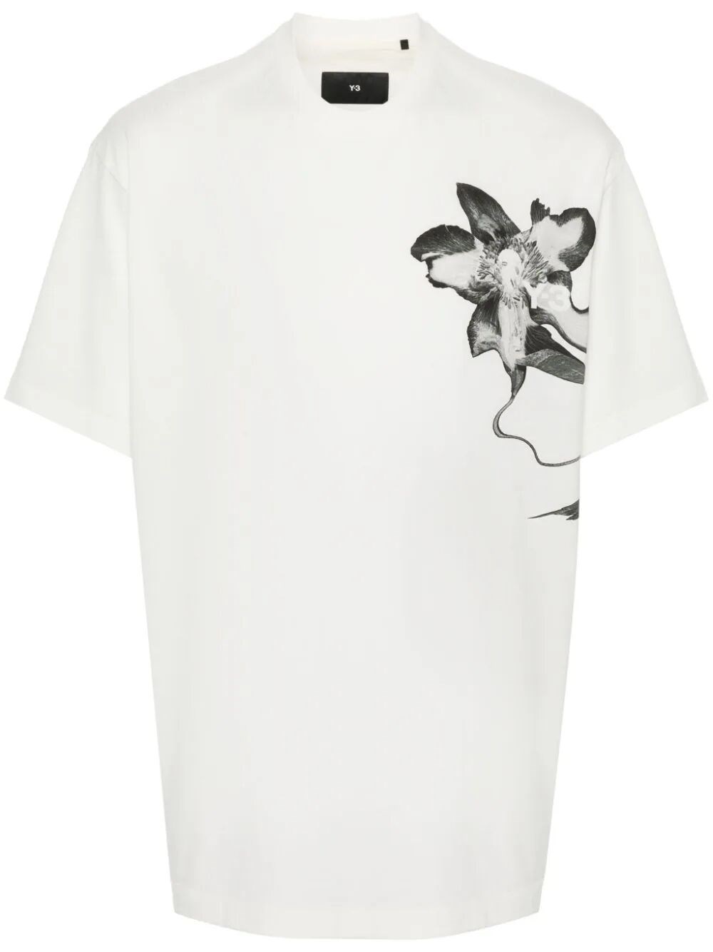 Y-3 T-shirt Con Stampa Floreale In White