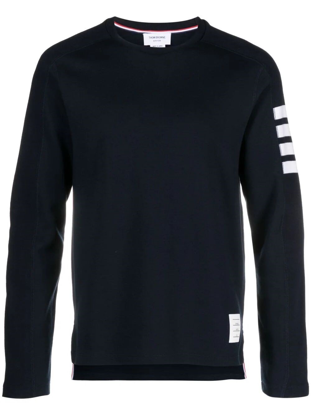Shop Thom Browne Long Sleeved 4-bar T-shirt In Blue