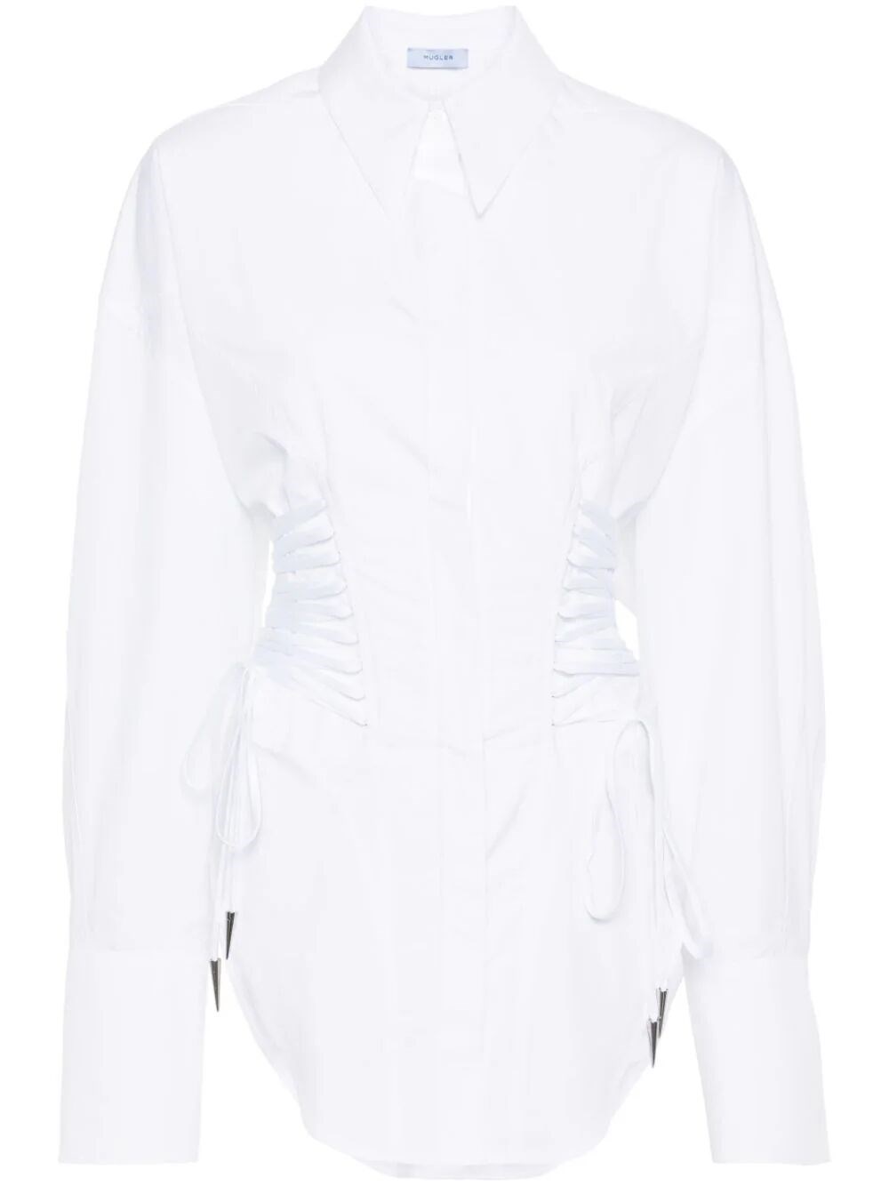 Shop Mugler Corset Shirt In White