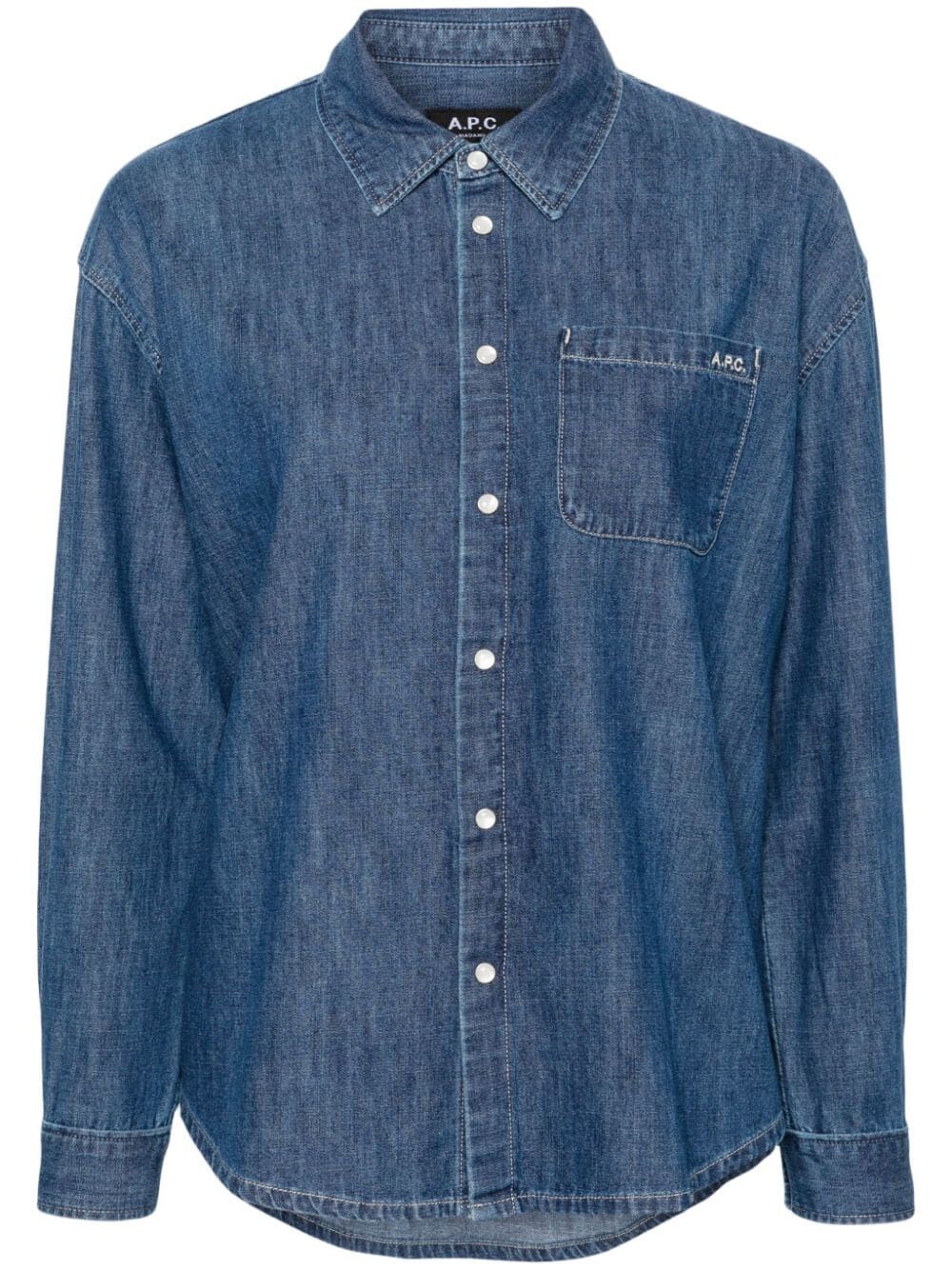 Shop Apc Denim Shirt In Blue